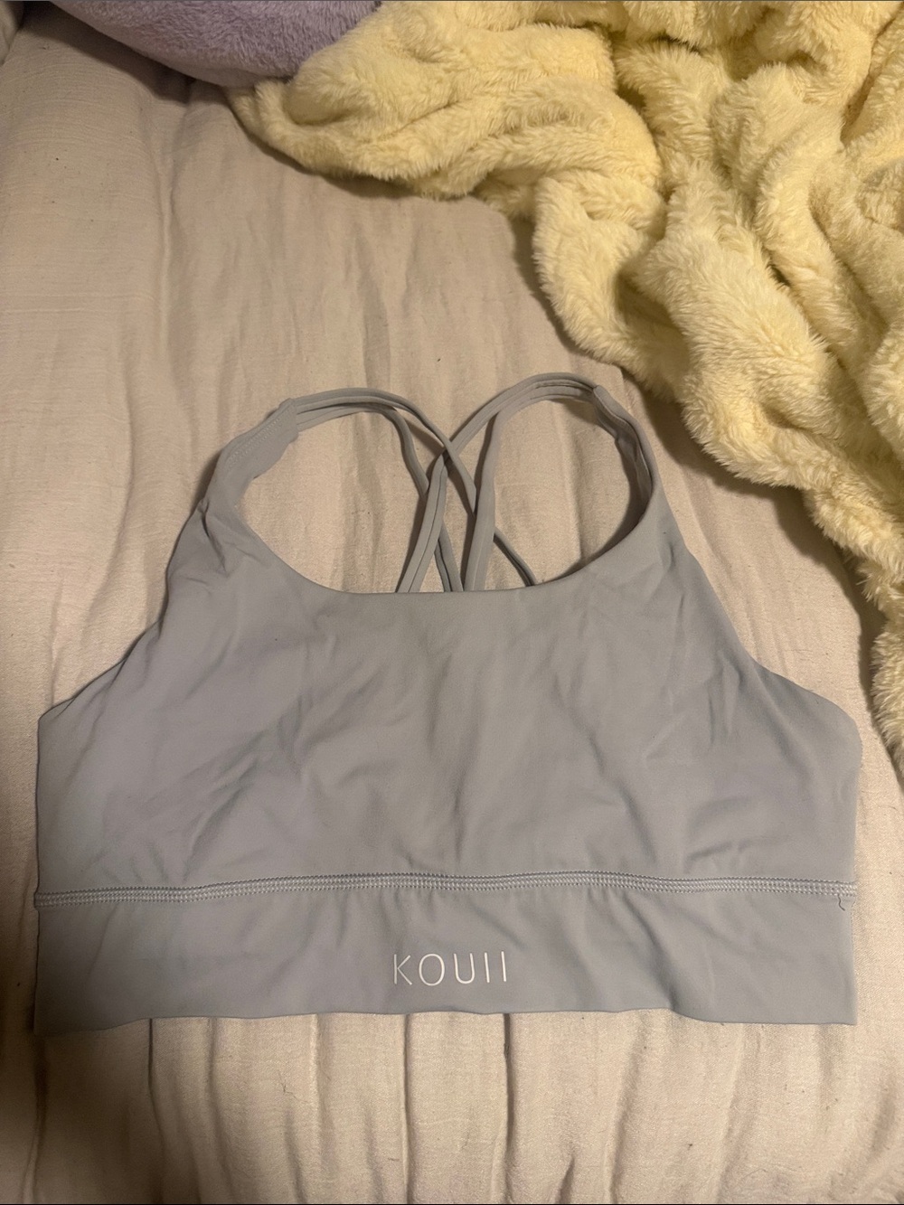 Light Gray Strappy Sports Bra Kouii